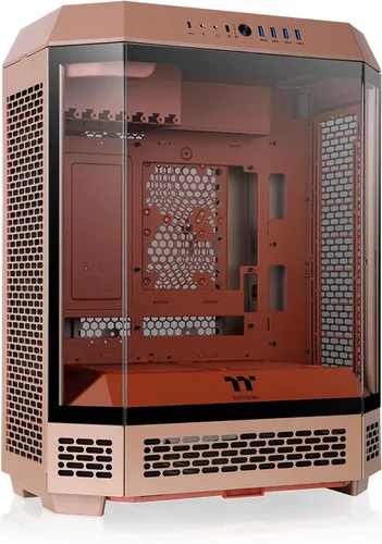 Vista 16 de Thermaltake Carcasa ATX Tower 600 negra de media torre; 3 paneles de vidrio templado; soporte de placa base de conector oculto; ranuras PCI-e