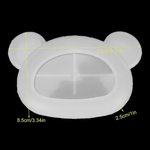 Vista 8 de Molde de resina de oso 3D de silicona para manualidades, caja de joyería de forma irregular para aretes, clips, contenedor de almacenamiento