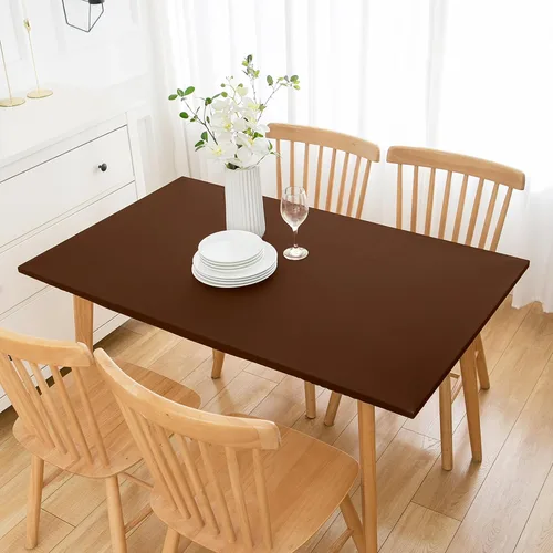 Vista 32 de Wolkemer Mantel Cuadrado Ajustado de Spandex Elástico Rojo Cubierta para Mesa de Cóctel con Borde Elástico Cobertor de Mesa para Comedor Boda Fiesta