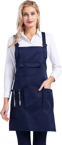 Vista 9 de Nanxson Delantal ajustable para mujer, delantal de trabajo profesional con bolsillos para herramientas CF3010 Women Apron with 4