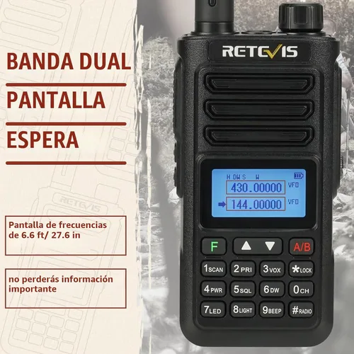Vista 4 de Retevis RA89 - Radio de mano de doble banda bidireccional (paquete de 2)