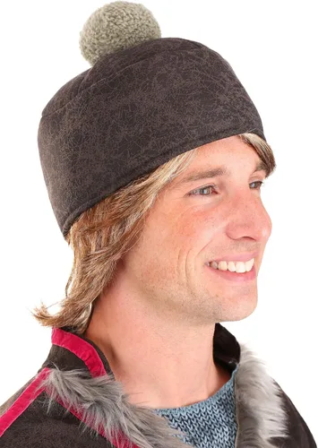 Vista 3 de Disfraz de Kristoff para adultos disfraz de personajes de Disney Frozen para hombre túnica con sombrero cinturón y pantalones y fundas para botas