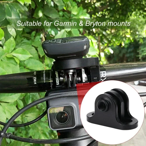 Vista 2 de Vbestlife Soporte de metal para computadora de bicicleta, soporte de adaptador de cámara, accesorio de adaptador de montaje combinado