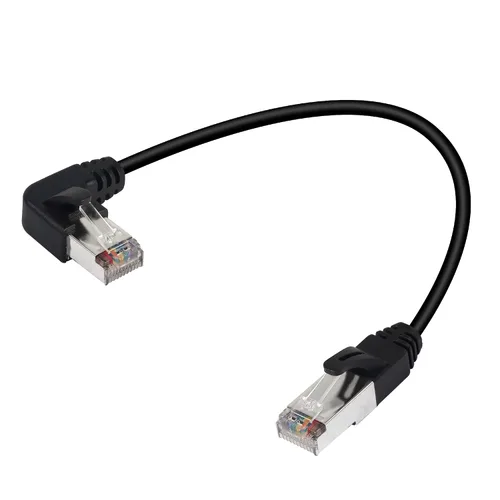Vista 8 de QIANRENON Cable Ethernet RJ50 10P10C en ángulo de 90°,Cable de comunicación macho 10P 10C macho a macho en ángulo recto,Cat5E,con escudo,Conexiones