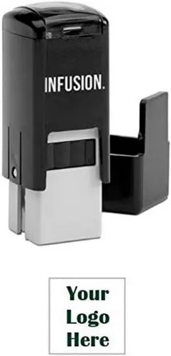 Vista 10 de Infusion Sello de logotipo de goma autoentintado personalizado de 1/2" x 1/2", pequeño, cuadrado, negro