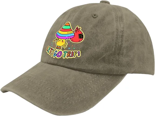 Vista 2 de Sombrero de papá Let's Go Trip Dad Sombreros para mujer Vintage Denim Dad Sombrero ajustable