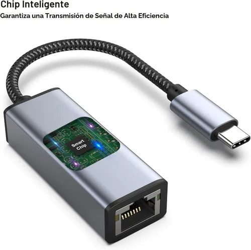 Vista 7 de BENFEI Adaptador USB-C a Ethernet, Adaptador de Red LAN Gigabit Ethernet de USB Tipo-C (Thunderbolt 3/4) a RJ45 Compatible con iPhone 15 Pro/Max