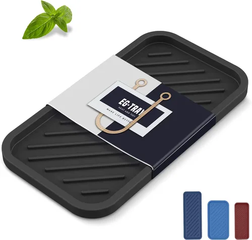 Vista 15 de EG-SIPRO Soporte de esponja de silicona, bandeja organizadora para fregadero de cocina, organizador de esponja para mostrador de baño, soporte