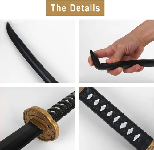 Vista 6 de HOTTERCOS Espada japonesa samurái de 24 "espadas Katana de espuma de PU
