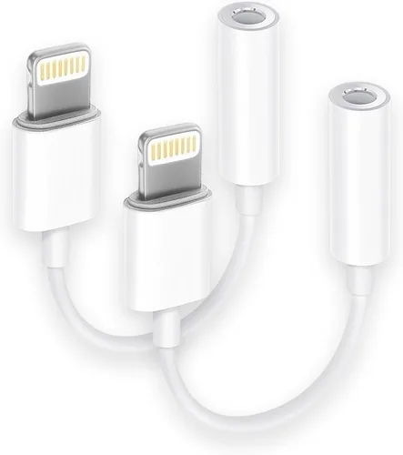 Vista 15 de Paquete de 1 adaptador Lightning a conector de auriculares de 0.138 in con certificación MFi de Apple para iPhone, adaptador auxiliar para iPhone