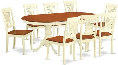 Vista 10 de East West Furniture PLAI5-BLK-W - Juego de comedor de 5 piezas para 4 personas, incluye una mesa de comedor ovalada con hojas de mariposa y 4 sillas