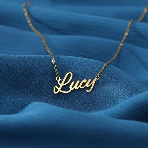 Vista 3 de DayOfShe Collar con nombre personalizado para mujer, chapado en oro de 18 quilates, collar con nombres en capas, regalos personalizados
