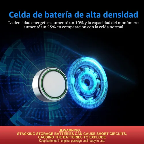 Vista 2 de POWEROWL Baterías LR44 de alta capacidad, paquete de 40 unidades, L1154F AG13 357 303 SR44 A76, pilas alcalinas de primera calidad con botón de 1,5 V