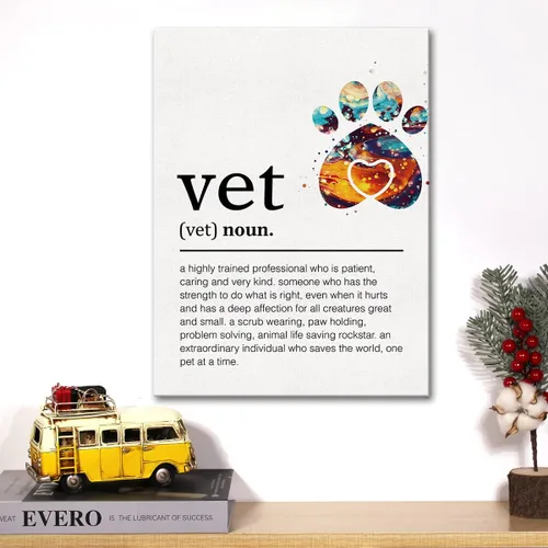 Vista 5 de Lienzo decorativo para pared, diseño motivacional de veterinario, pintura positiva, decoración de pared para el hogar y la oficina, regalo