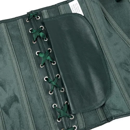 Vista 5 de Zhitunemi Parte superior de corsé de cuero negro corsés steampunk tops de piel sintética - Salir gótico cremallera Bustier sesión de fotos disfraces