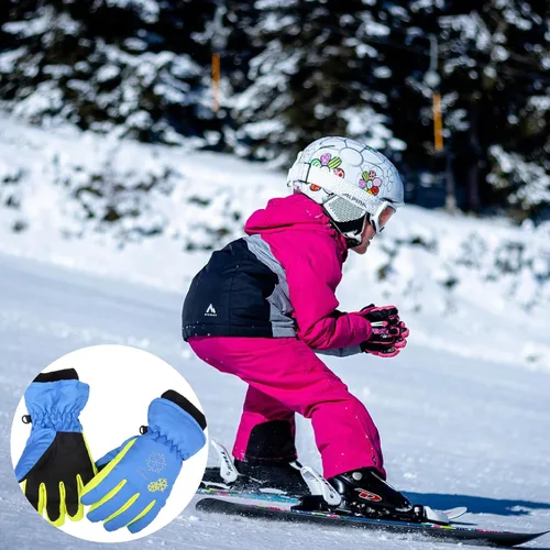 Vista 7 de JEELAD Guantes de nieve para niños, guantes de esquí de invierno, guantes de snowboard para niños y niñas, guantes de nieve de invierno