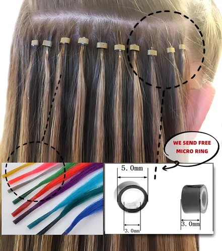 Vista 6 de Extensiones de cabello arcoíris, 100 unidades de rayas de cabello de colores para niñas y mujeres, extensiones sintéticas rectas de 20 pulgadas