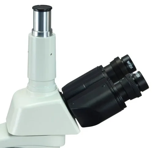 Vista 2 de OMAX microscopio compuesto trinocular del LED 40X-2000X con la nariz invertida y la cabeza giratoria de visión de Siedentopf 40X-2000X
