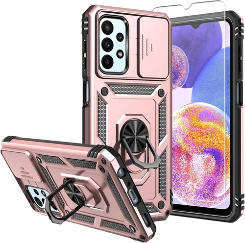 Vista 9 de Funda protectora para Galaxy A23 5G, con protectores de pantalla y funda para cámara, grado militar, 16 pies. Funda a prueba de caídas con función