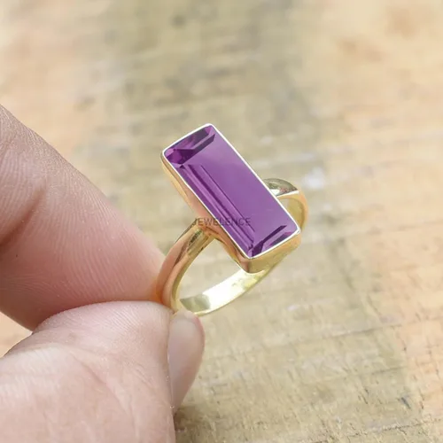 Vista 77 de Anillo de plata de ley maciza superpuesta de oro amarillo de 18 quilates para mujer, anillo de compromiso de plata esterlina, juego de bisel