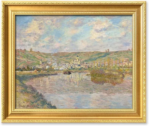 Vista 46 de IPIC - Reproducción artística de los lirios de agua de Claude Monet 1906, impresiones giclée coinciden con el marco dorado clásico, arte de pared