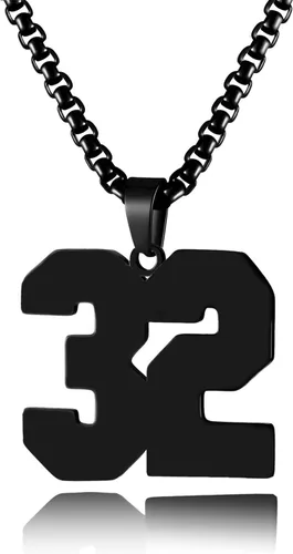 Vista 42 de Collar de Número Dorado para Hombre, Cadena de Acero Inoxidable con Colgante de Número para Atletas, Joyería Deportiva Personalizada para Niños