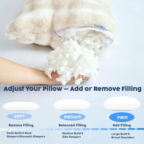 Vista 14 de OMEO Almohada de invierno esponjosa de cuerpo completo – Almohada de embarazo de espuma viscoelástica, almohada de lactancia para dormir de lado