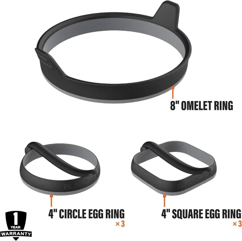Vista 3 de Blackstone 5515 - Juego de anillos de huevo/tortilla, plata (paquete de 4)