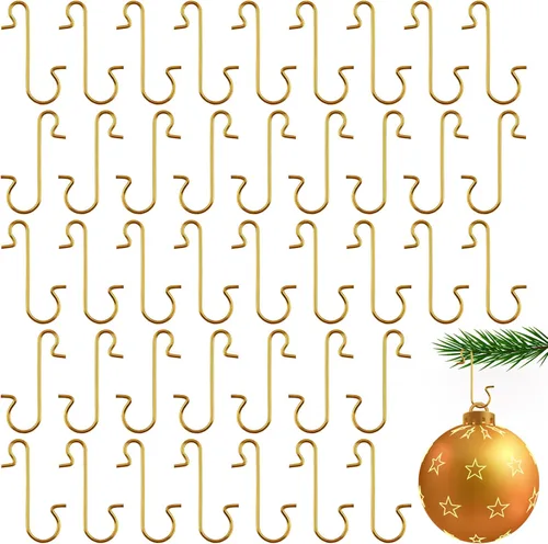 Vista 10 de 100 unidades de ganchos para adornos de Navidad - Ganchos negros para decoración de árbol de Navidad