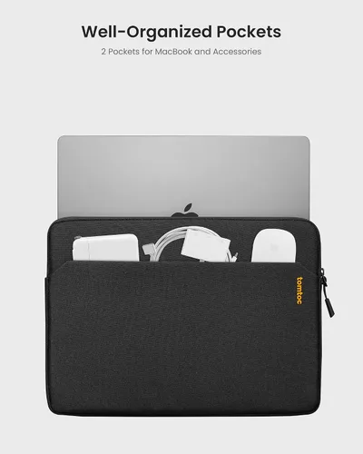 Vista 3 de tomtoc Funda delgada de ajuste personalizado para MacBook Neo A18 Pro A3404 de 13 pulgadas, resistente al agua, con bolsillo para accesorios