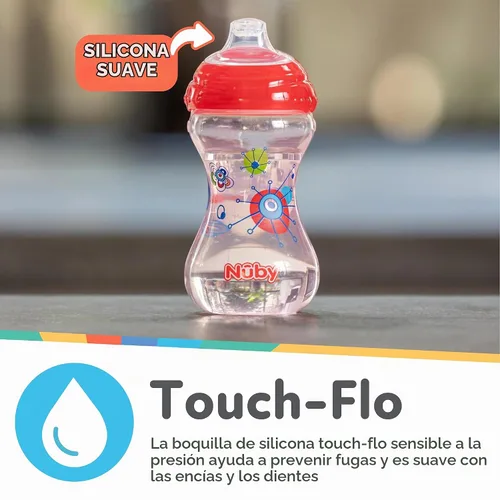 Vista 3 de Nuby Paquete de 3 caño suave "Pinpoint" sin derrames Clik-It, niño, 10 onzas