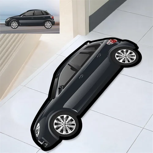 Vista 6 de Tapete personalizado para puerta con forma de automóvil, tapete de franela con foto personalizada, tapete de bienvenida para automóvil, divertido
