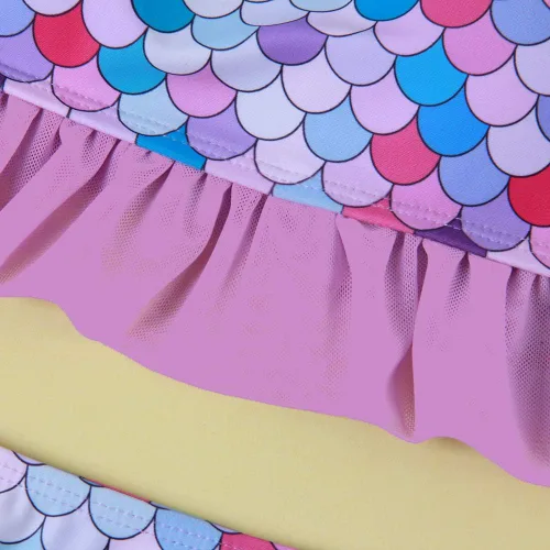 Vista 5 de Anbaby Conjunto de traje de baño de 2 piezas para niña pequeña bikini con volantes para niñas