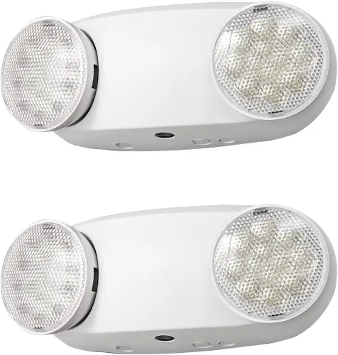 Vista 7 de TANLUX Luces de emergencia LED con batería de respaldo, luces de emergencia comerciales ajustables de dos cabezales, certificación UL, CA 120/277 V