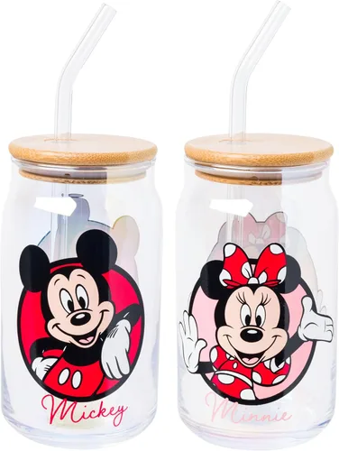 Vista 10 de Silver Buffalo Disney Alice in Wonderland Tarro de vidrio con tapa de bambú y pajita de vidrio, 16 onzas