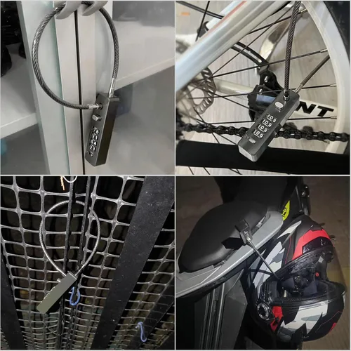 Vista 5 de Cerraduras de puerta para valla al aire libre Cerradura de puerta Locker Lock Bike Cable Chain Combinación al aire libre