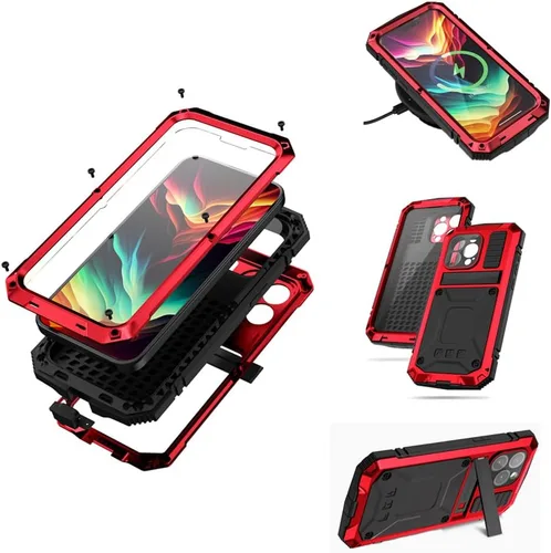 Vista 18 de Lunivop Funda compatible con iPhone 15 Pro Max de 6.7 pulgadas 2023, protección resistente, a prueba de polvo, resistente de metal de grado militar