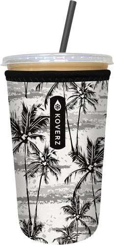 Vista 23 de Funda Koverz para café helado, funda aislante de neopreno para taza, se ajusta a una taza de café de 32 Oz., lavable y reutilizable, accesorios