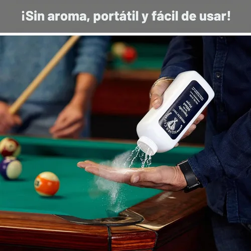 Vista 2 de Silver Cup Billiard/Pool Premium Powder Hand Chalk, botella agitadora de 8 onzas, color blanco