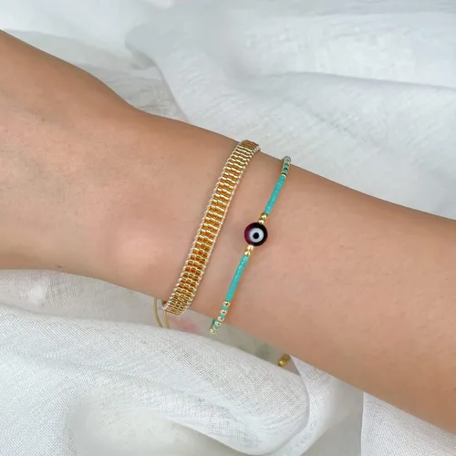 Vista 5 de KELITCH Pulseras de la amistad Miyuki con cuentas de semillas hechas a mano con hilo de la amistad