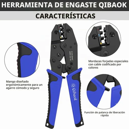 Vista 2 de Qibaok Kit de herramientas de prensado de terminales de cable con 800 conectores de cable PCS