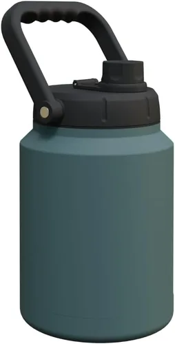 Vista 7 de Asobu Mini jarra de acero inoxidable de doble pared aislada al vacío de 33 onzas con asa de mano completa fácil de transportar y popote desplegable