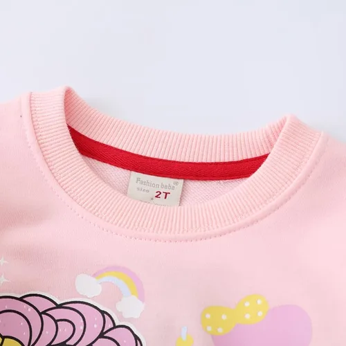 Vista 4 de Sudaderas casuales de manga larga para niñas pequeñas, suéter de cuello redondo, camisas de invierno para niños pequeños, ropa de 2-7T