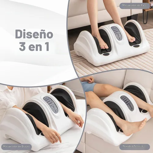 Vista 3 de ARLIME Shiatsu masajeador de pies con control remoto, 4 modos de amasamiento profundo Blanco