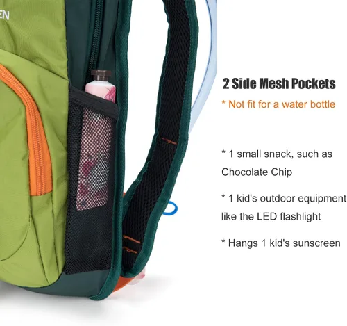 Vista 9 de Ivygreen Mochila de hidratación para niños, mochila de senderismo para niños o niñas con vejiga de agua de 1.5 L