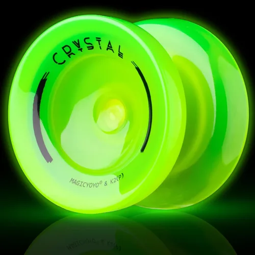 Vista 12 de MAGICYOYO Fingerspin - Yoyo que brilla en la oscuridad, Yoyo de doble propósito sensible y no sensible para niños de 8 a 12 años, yoyos
