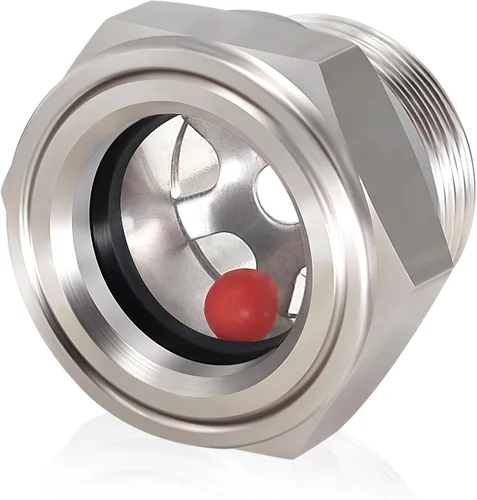 Vista 6 de 1 pulgada NPT macho 304 de acero inoxidable mira de aceite hexagonal cabeza hexagonal indicador de nivel de líquido, ventana de vista para compresor