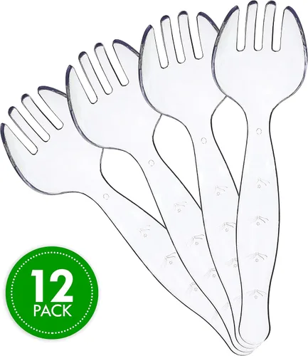 Vista 5 de Plasticpro Tenedores de plástico desechables duraderos y resistentes, utensilios de servicio premium, paquete de 12