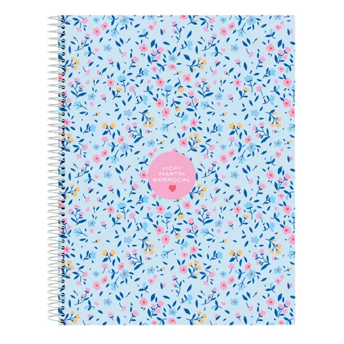 Vista 2 de Libreta Vicky Martín Berrocal Paraíso Azul Rosa A4 120 Hojas