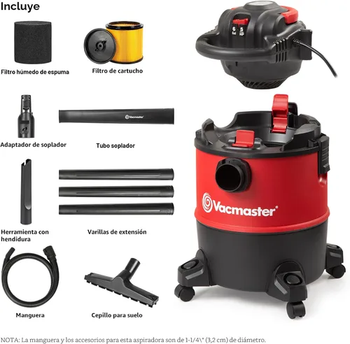 Vista 2 de Vacmaster Aspiradora húmeda/seca con soplador desmontable 6 galones 5 HP pico-VBVB611PF 1101